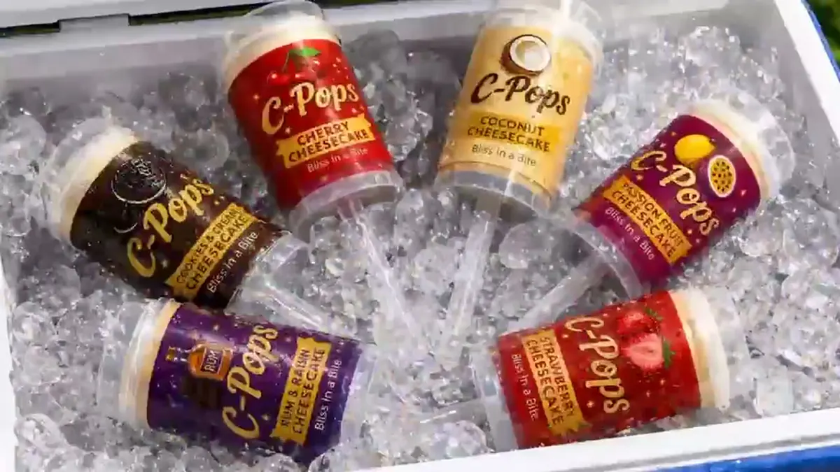 C-Pops cheesecake push-pops in several flavours on ice